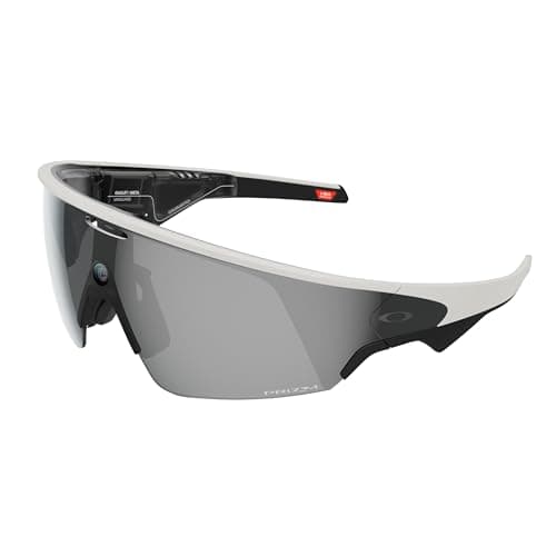 Image of Oakley Meta Vanguard AI Glasses for Men, Women — Performance Sport Eyewear — 12 MP Camera, 3K Ultra HD, Garmin, IP67 Waterproof — White/Prizm™ Black Lenses