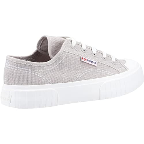Image of Superga 2630 Stripe Ladies Canvas Trainers Grey Colomba 6