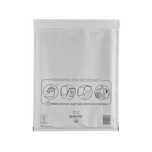 Image of Mail-Lite H/5 H5 - 270 x 360mm Sealed Air Mail Lite White Padded Envelope Mail Postal Bags (50 Pack)