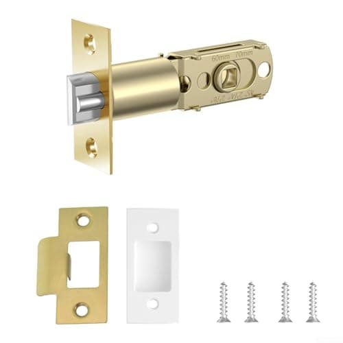Image of Caswynlife Interior Door Tubular Mortice Latch, Adjustable 60Mm Or 70Mm Backset, Fire Rated Zinc Alloy Stainless Steel Construction, Secure Closure Mechanism(Gold-ET)