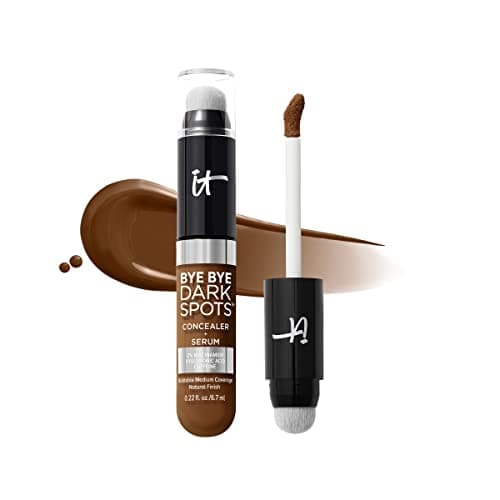 Image of IT Cosmetics, Bye Bye Dark Spots Concealer + Serum, Medium Coverage, Made with Niacinamide, Hyaluronic Acid & Caffeine, Shade: 60 Deep Warm, 6.7 ml