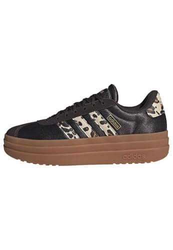 Image of adidas Women's VL Court Bold Shoes, Aurora Coffee/Crystal Linen/Matte Gold, 7 UK