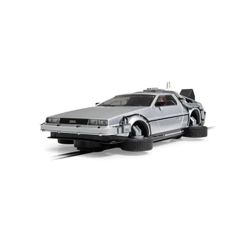 Image of Scalextric C4541 Back to The Future 2 - Flying Time Machine Cars - Road and Rally for Children from 3 Years, Silver