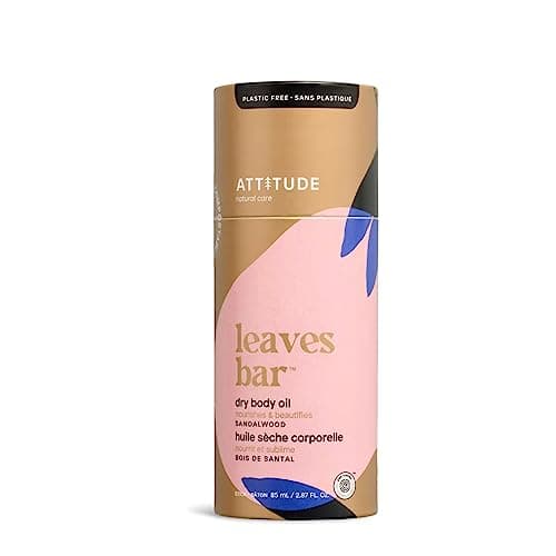 Image of ATTITUDE Dry Body Oil, Natural Origin, Leaves Skin Feeling Soft & Nourishes, Grapeseed, Jojoba and Avocado oils, EWG Verified, All Skin Types, Lightweight Formula, Vegan, Sandalwood, 85 mL