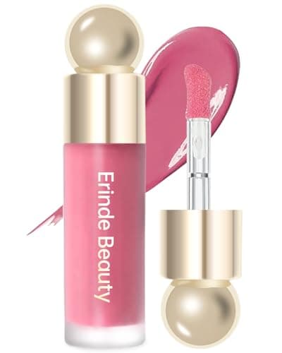 Image of Erinde Soft Pinch Dewy Liquid Cream Blush, Velvet Silk Texture, Long-lasing, Buildable and Blendable, Moisturizing Face Blush Stick for Cheek, Liquid Blusher with Sponge 02# Pink