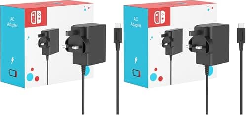 Image of Charger for Nintendo Switch, 45W Fast Charging AC Adapter Power Supply With 5FT USB C Cable for Switch Lite/OLED/Deck Dock/Pro Controller, Support TV Mode (Pack of 2)
