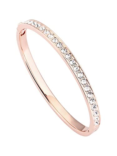 Image of Ted Baker Clemara Hinge Crystal Bangle Bracelet For Women - Medium (Rose Gold/Crystal)