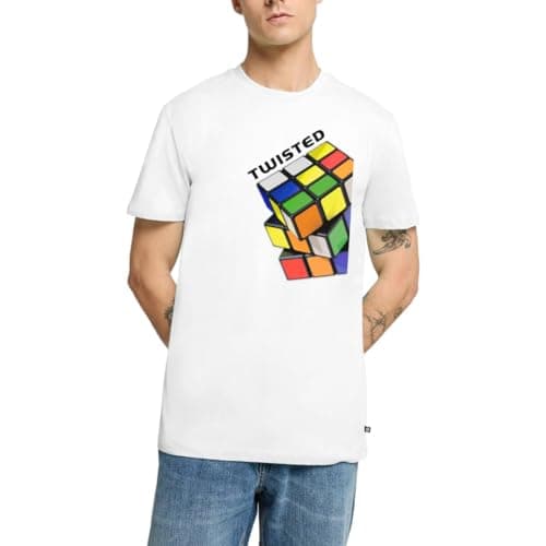 Image of Spreadshirt Magic Rubik's Cube Twisted Sides Men’s Premium T-Shirt, XS, White