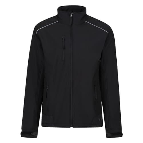 Image of Regatta Sandstorm Softshell Jacket Black/Black M Reflective Trim Water Repellent