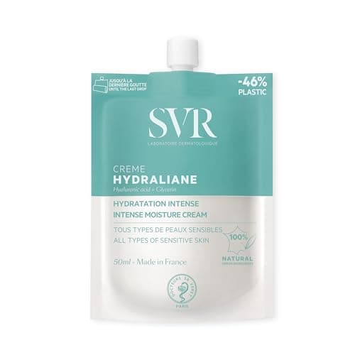 Image of SVR HYDRALIANE Intensive Hydrating Hyaluronic Acid Face Moisturiser for Sensitive Skin, 100% Natural Ingredients, 50m (Balanced Skin)