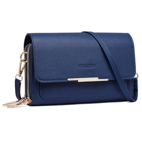 Image of Roulens Small Crossbody Phone Bag for Women,PU Leather Mobile Phone Bags Card Holder Purse and Handbags,Shoulder Bag with Adjustable Strap