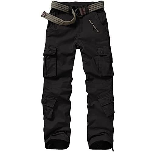Image of Jessie Kidden Women's Combat Cargo Trousers Camo Camouflage Army Military Tactical Work Pants #2083-Black-34(14)