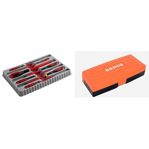 Image of Bahco 9888S BE-9888s VDE Ergo Slot/Pozi Screwdriver Set (7 Pieces) & Socket Set 1/4" Drive 25 PIECE SL25 By BAHCO