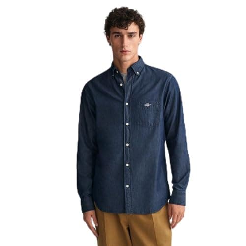 Image of GANT Men's Reg Indigo Bd Shirt, Blue (Dark Indigo), L