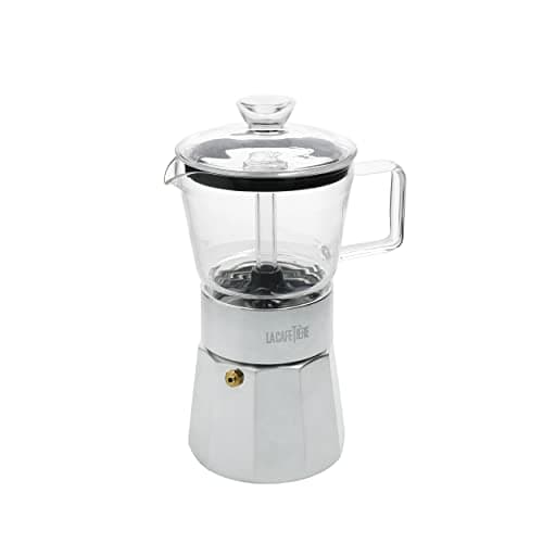 Image of La Cafetière Verona Glass Espresso Maker, Chrome, 6 Cup, Gift Boxed