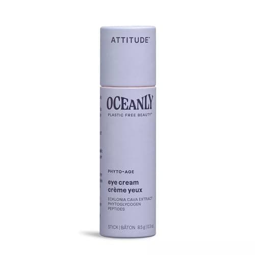 Image of ATTITUDE Oceanly Eye Cream Stick, EWG Verified, Plastic-free, Plant and Mineral-Based Ingredients, Vegan Skin Care Products, PHYTO AGE, Unscented, 8.5 grams