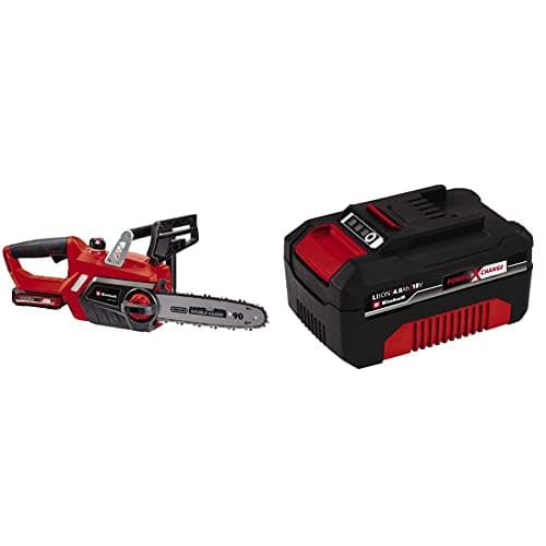 Image of Einhell GE-LC 18/25 Li Power X-Change 18V Cordless Chainsaw with Battery and Fast Charger & Power X-Change 18V, 4.0Ah Lithium-Ion Battery