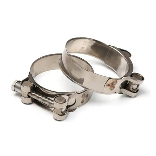 Image of Stainless Steel T-Bolt Hose Clamp - Heavy Duty Worm Gear Pipe Clip 1pc for Fuel Water Air Lines(98-103mm)