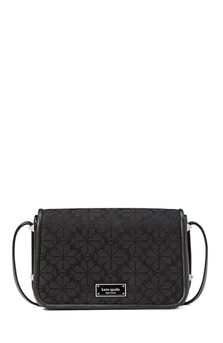 Image of Kate Spade New York Women's Flower Jacquard Flap Crossbody Bag, Black Multi, One Size