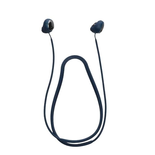 Image of kwmobile Strap Compatible with Anker Soundcore Space A40 - Silicone Cord Holder for Wireless Earphones - Dark Blue