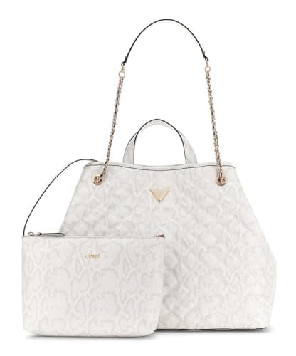 Image of GUESS shoulder bag shopper bag Giully II Large 2 In 1 Tote Cream White