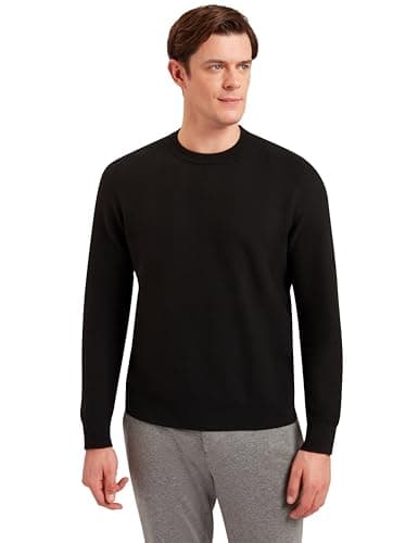Image of Ted Baker London jamals-ls Herringbone Stitch Crew Neck Sweater, Black