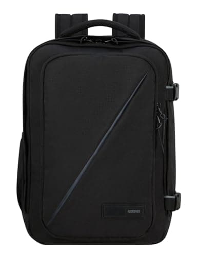 Image of American Tourister Take2Cabin - Ryanair Cabin Bag 25 x 20 x 40 cm, 24 L, 0.40 kg, Hand Luggage, Airplane Backpack S Underseat, Black (Black)