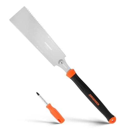 Image of JORGENSEN 250 mm Japanese Pull Saw Double Edged Hand Saw 18 and 7 to 12 TPI Fine Cut Saw for Woodworking DIY and Carpentry