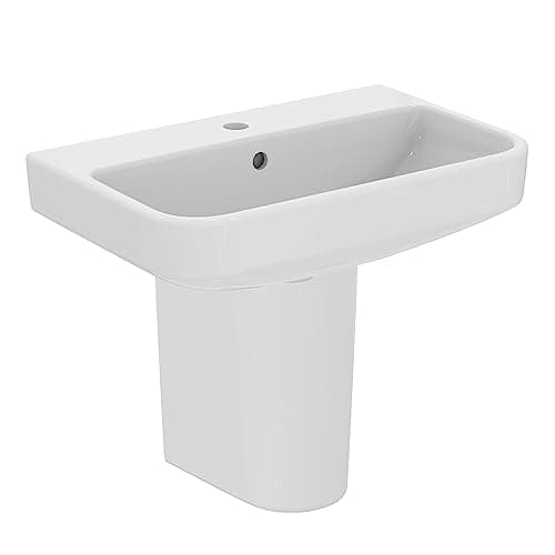 Image of Ideal Standard i.Life S Compact 60cm Semi Pedestal Bathroom Sink/Basin, 1 Tap Hole, T458301, White