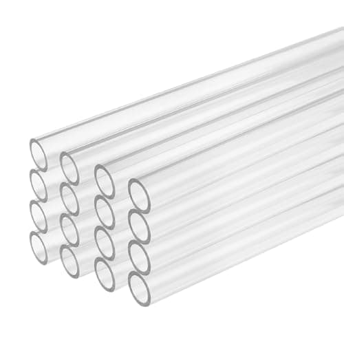 Image of Dracaena.io 16 Pack PETG Hard Tubing - 14 mm / 0.55 inch Outer Diameter, 10 mm / 0.39 inch Inner Diameter, 450 mm / 17.7 inch Length - Rigid Pipe for PC Water Cooling System, Transparent