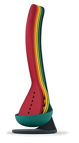 Image of Joseph Joseph Nest 5 piece Utensils set with magnetic storage stand, compact kitchen organisation, dishwasher safe - Multicolour