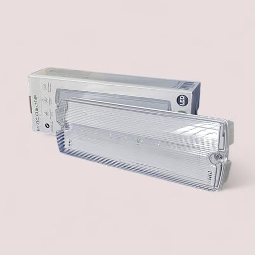 Image of AuctionZ IP65 Emergency Bulkhead Light – Energy Efficient 4.5W Maintained & Non-Maintained Fire Safety Exit Sign with 3hr Battery Backup – Ceiling & Wall Mounted Emergency Light Ideal for Hospitals
