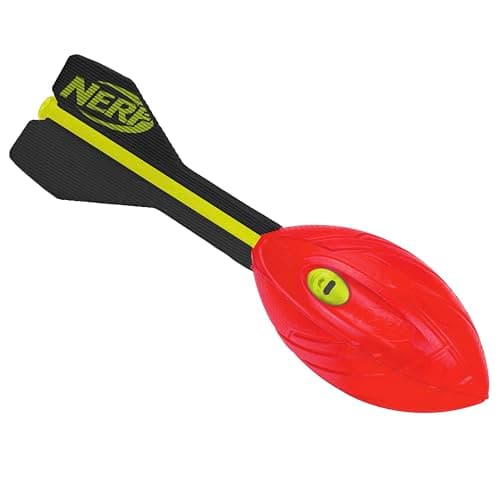 Image of NERF Vortex Aero Howler Foam Ball – Classic Long-Distance Football - Flight-Optimizing Tail -- Hand Grip – Indoor and Outdoor Fun - Random color Red or Blue
