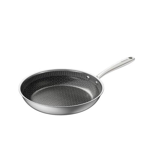 Image of Redchef Non Stick, Hybrid Ceramic Frying Pan 26cm, Nonstick Skillet with Stay-Cool Handle, Non Toxic, PFAS PFOA & PTFE Free, Dishwasher & Oven Safe, Compatible All Cooktops, 10" (Black)