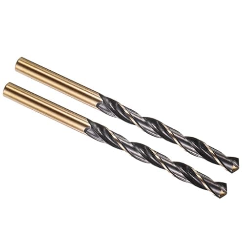Image of PATIKIL 6.7mm Drill Bit, Jobber Straight Shank M2 High-Speed Steel 118° Black and Gold Finish for Stainless Steel Hard Metal - 2 Pack
