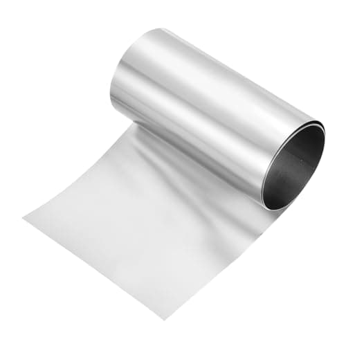 Image of sourcing map 301 Stainless Steel Foil Roll, 0.1mm x 150mm x 1m High Elasticity Stainless Steel Narrow Foil Strip Roll Metal Plate Sheet for DIY Crafts Machinery Industry Welding Shim, Silver