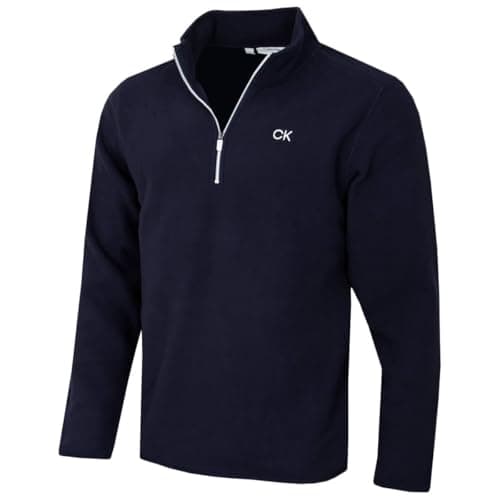 Image of Calvin Klein Mens Polar Fleece 1/2 Zip Sweater - Navy - L