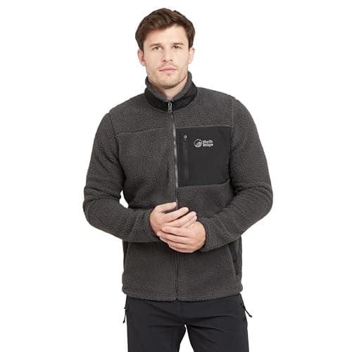 Image of NORTH RIDGE Men's Swift Full Zip Fleece Jacket with High Neck & 3 Pockets, Comfortable, Warm & Cosy Heavyweight Midlayer (UK, Alpha, L, Regular, Regular, Grey)