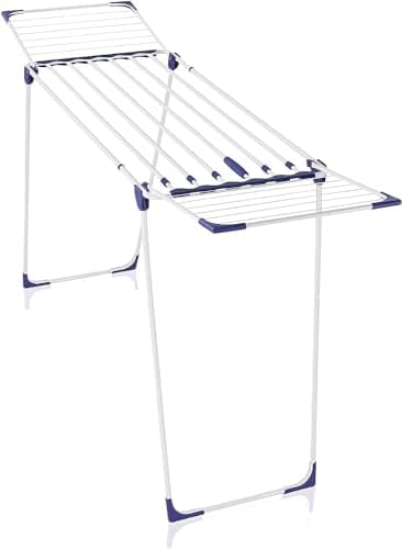 Image of Leifheit Classic 230 Solid Extendable Standing Clothes Airer, Foldable Clothes Drying Rack for Outdoor and Indoor, Extra Large Clothes Airer 23 m Clothes Horse with 4 End Hooks for Hangers