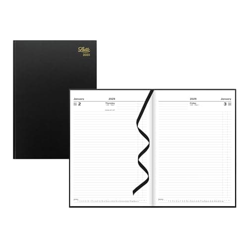 Image of Letts of London Standard A4 Day to a Page Planner 2025, Black