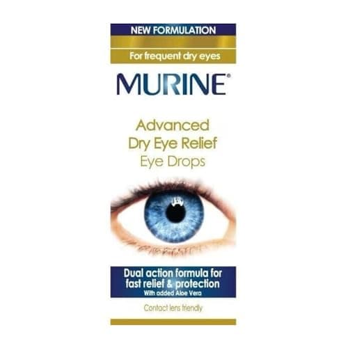 Image of Murine Advanced Dry Eye Relief Eye Drops with a Dual Action Formula for Fast Acting, Lasting Relief and Protection from Dry Eyes, 10 ml