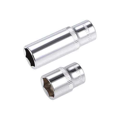 Image of sourcing map 1/4-Inch Drive by 13mm Deep and Shallow Socket Set of 2 Pcs, Cr-V, 6-Point, Metric