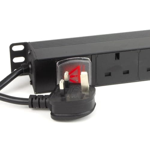 Image of kenable PDU Power Distribution Unit 10 Way UK Sockets Vertical Mount with Illuminated Switch and 3m Cable