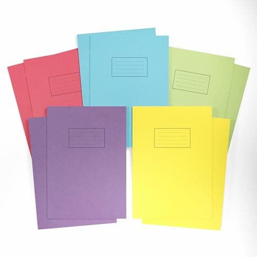 Image of Silvine A4 Exercise Books - Lined With Margin (80 Pages) Assorted pack of 10