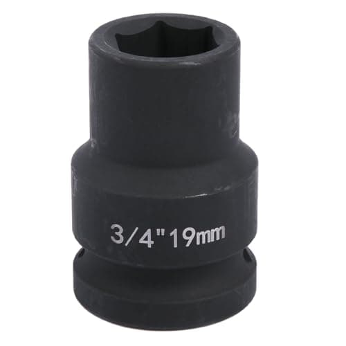 Image of Uxney 3/4" Drive 19mm Impact Socket,6-Point Chrome Molybdenum Steel, for Heavy-Duty Truck and Automotive Repair, Metric
