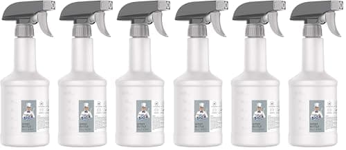 Image of MR.SIGA 16 oz Plastic Spray Bottles for Cleaning Solutions, HDPE Commercial Grade Refillable Spray Bottles with Measurements and Adjustable Leak Proof Nozzle, 6 Pack