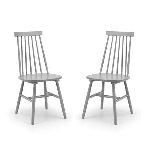 Image of Julian Bowen Set Of 2 Alassio Spindle Back Dining Chairs - Grey