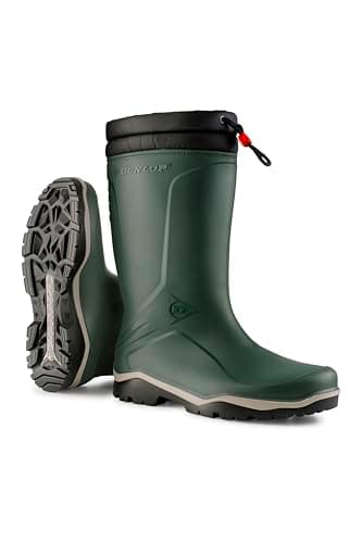 Image of DUNLOP Blizzard - Unisex Winter Safety Insulated Fashion Thermal Boots, Heritage Green/Black, Waterproof and Chemical Resistant PVC Wellies with Fur Lining and Traction Outsole - EU40, UK6.5