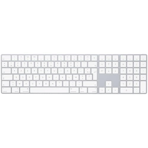 Image of Apple Magic Keyboard with Numeric Keypad: Bluetooth®, rechargeable. Works with Mac, iPad or iPhone; French, Silver