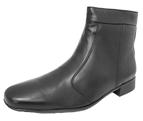 Image of Scimitar Mens New Leather Smart Inside Zip Ankle Dress Boots Shoe Size 6-12 - Black - UK 8